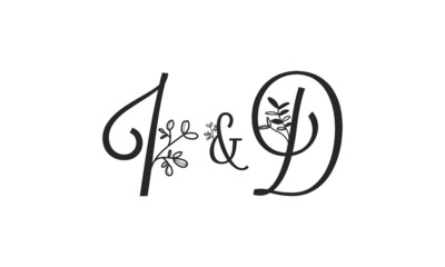 I&D floral ornate letters wedding alphabet characters