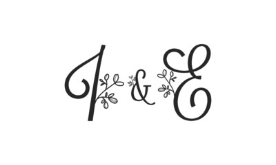 I&E floral ornate letters wedding alphabet characters