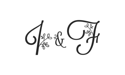 I&F floral ornate letters wedding alphabet characters