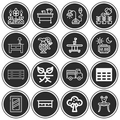 16 pack of put off  lineal web icons set