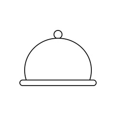 chef platter icon, line style