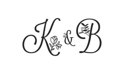 K&B floral ornate letters wedding alphabet characters