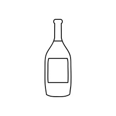 icon of wine bottle, line style