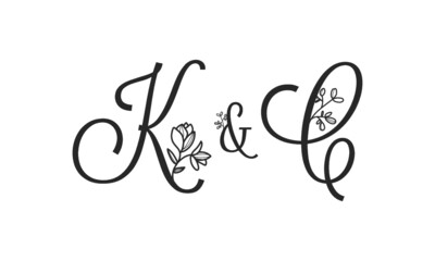 K&C floral ornate letters wedding alphabet characters