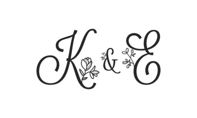 K&E floral ornate letters wedding alphabet characters