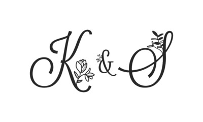 K&S floral ornate letters wedding alphabet characters