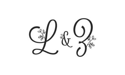 L&Z floral ornate letters wedding alphabet characters
