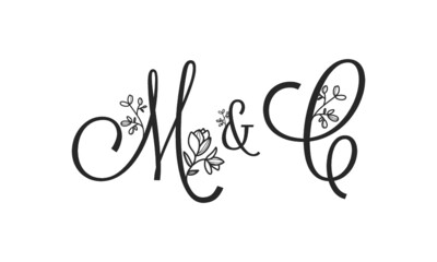 M&C floral ornate letters wedding alphabet characters