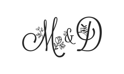 M&D floral ornate letters wedding alphabet characters