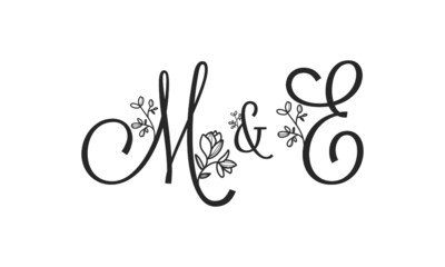 M&E floral ornate letters wedding alphabet characters