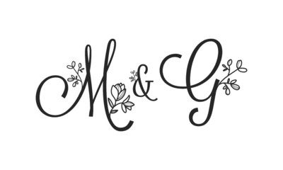 M&G floral ornate letters wedding alphabet characters