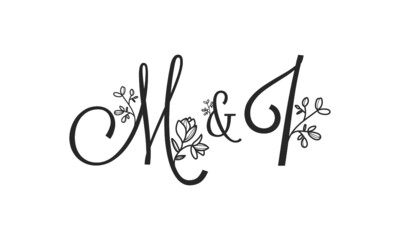 M&I floral ornate letters wedding alphabet characters