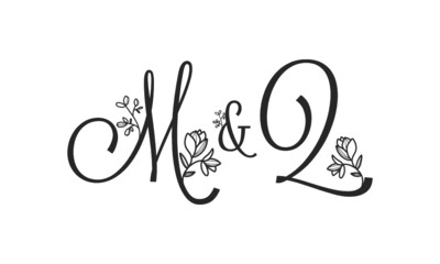 M&Q floral ornate letters wedding alphabet characters