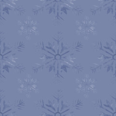 Fototapeta na wymiar Blue Winter Background with snowflakes for your own creations. Christmas illustration. Seamless pattern.