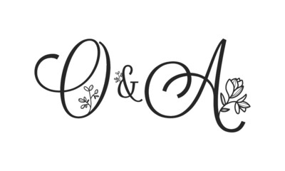 O&A floral ornate letters wedding alphabet characters