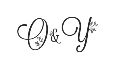 O&Y floral ornate letters wedding alphabet characters