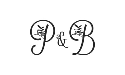 P&B floral ornate letters wedding alphabet characters