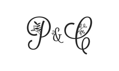 P&C floral ornate letters wedding alphabet characters