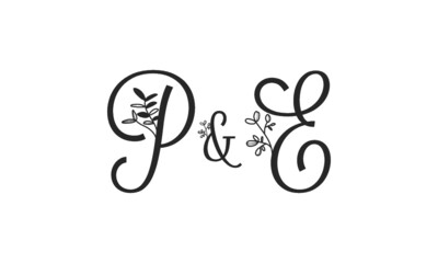 P&E floral ornate letters wedding alphabet characters