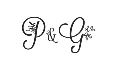 P&G floral ornate letters wedding alphabet characters