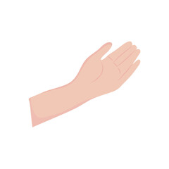 open hand icon, flat style