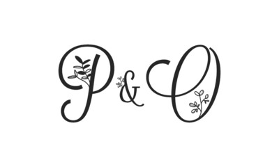 P&O floral ornate letters wedding alphabet characters