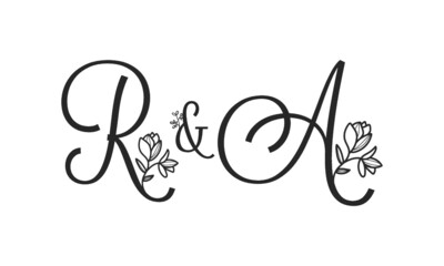 R&A floral ornate letters wedding alphabet characters