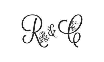 R&C floral ornate letters wedding alphabet characters