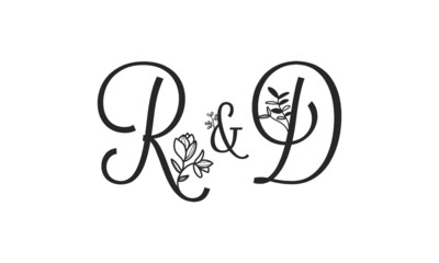 R&D floral ornate letters wedding alphabet characters