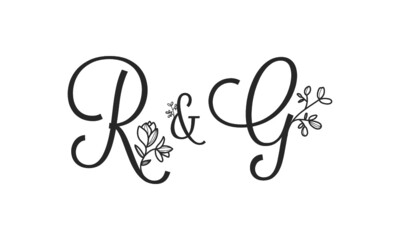R&G floral ornate letters wedding alphabet characters