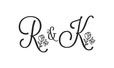 R&K floral ornate letters wedding alphabet characters