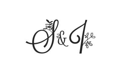 S&I floral ornate letters wedding alphabet characters