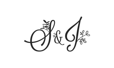 S&J floral ornate letters wedding alphabet characters