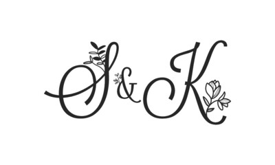 S&K floral ornate letters wedding alphabet characters