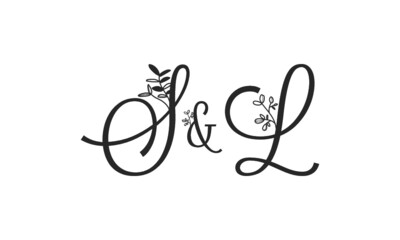 S&L floral ornate letters wedding alphabet characters