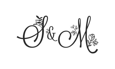 S&M floral ornate letters wedding alphabet characters