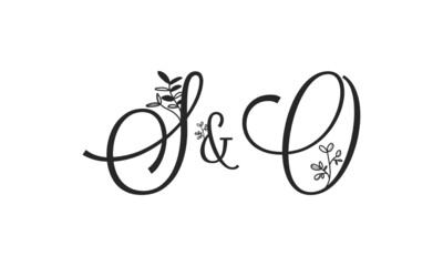S&O floral ornate letters wedding alphabet characters