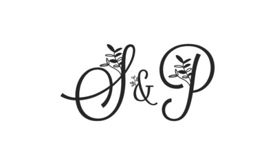 S&P floral ornate letters wedding alphabet characters