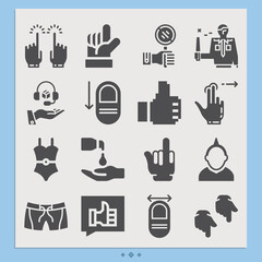 Simple set of manpower related filled icons.