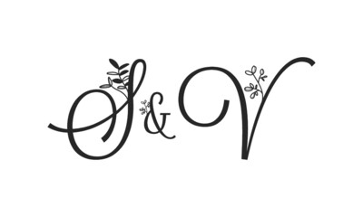 S&V floral ornate letters wedding alphabet characters