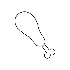 chicken thigh icon, line style