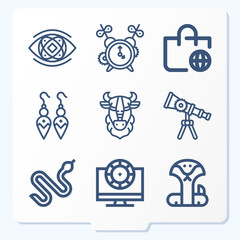 Simple set of 9 icons related to species