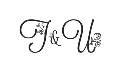 T&U floral ornate letters wedding alphabet characters