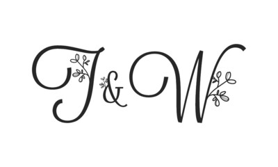 T&W floral ornate letters wedding alphabet characters