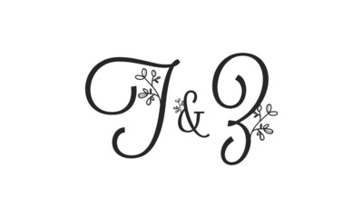T&Z floral ornate letters wedding alphabet characters