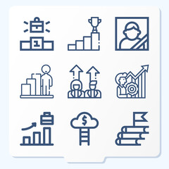 Simple set of 9 icons related to lifetime