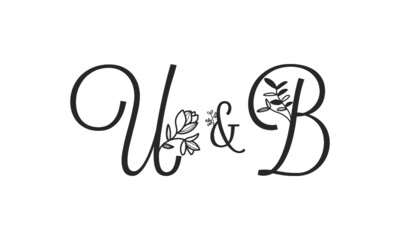 U&B floral ornate letters wedding alphabet characters
