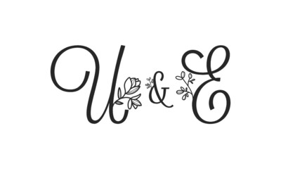U&E floral ornate letters wedding alphabet characters