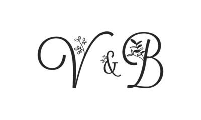 V&B floral ornate letters wedding alphabet characters