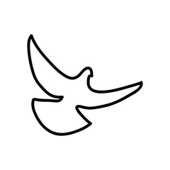 dove shape icon, line style